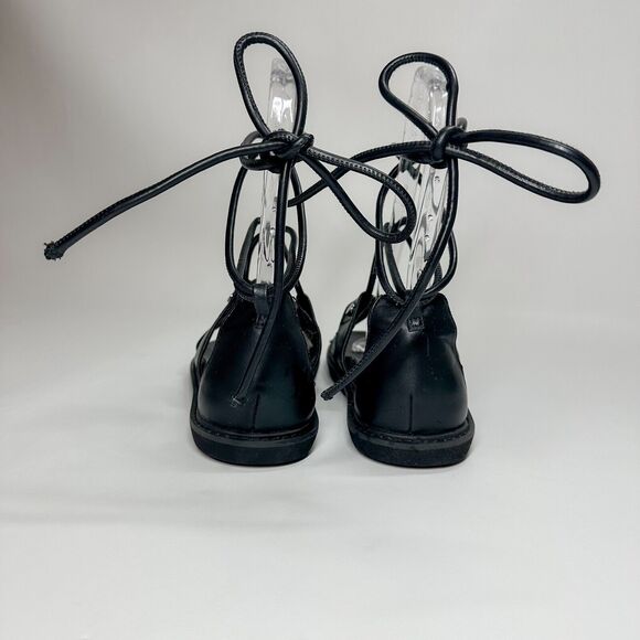 BCBGeneration BCBG Generation Womens Millie Black Ankle Wrap Sandals 6.5 Shoes - Picture 5 of 5